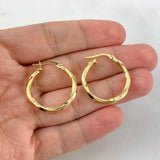 Candongas Mai 1.55gr / 2.1cm / Rayadas Oro Amarillo *