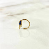 Piercing Aro Ala 0.7gr / 1cm / Circones Azules Oro Amarillo (Joya)