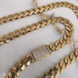 Cadena Cubana  56.3gr / 60cm / 9.85mm Broche Especial Circones Blancos  Oro Amarillo Nac.Esp  $