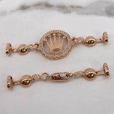 Herraje Conjunto Corona  11.3gr / 6cm / Circones Blancos  Oro Rosa$