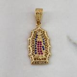 Dije Virgen de Guadalupe 3.55gr / 3cm / Circones Blancos Azules Fusias Oro Amarillo$