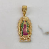 Dije Virgen de Guadalupe 11.05gr / 5cm / Circones Blancos Verdes Fucsia Oro Amarillo$