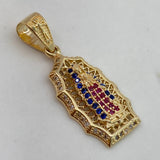 Dije Virgen de Guadalupe 3.55gr / 3cm / Circones Blancos Azules Fusias Oro Amarillo$