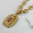 Dije Virgen de Guadalupe 3.9gr / 3cm / Circones Blancos Verdes Fucsias Oro Amarillo$
