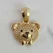 Dije Rostro Oso  3.7gr / 2.5cm / Circones Blancos Negros  Oro Amarillo$