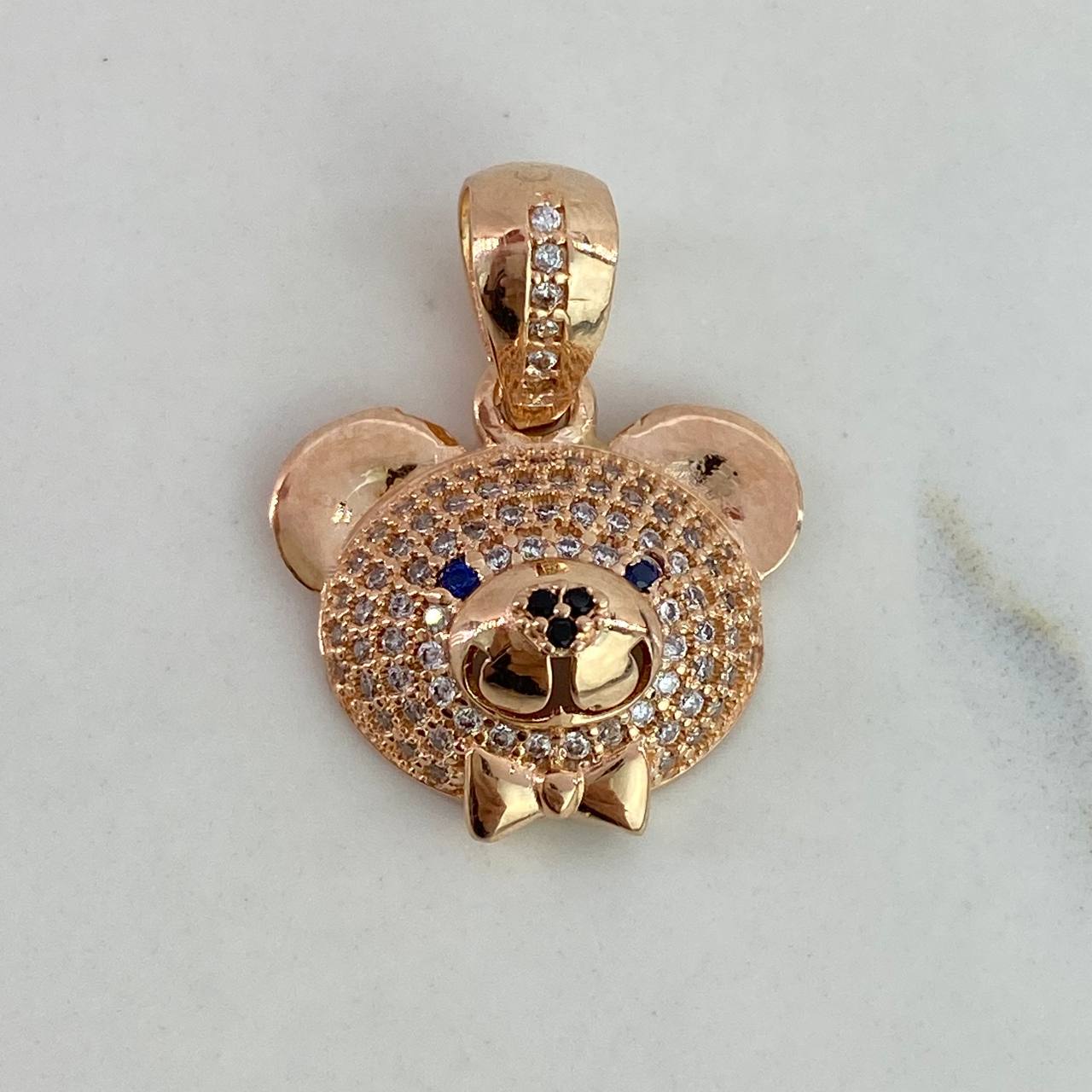 Dije Rostro Oso  3.9gr / 2.5cm / Circones Blancos Azules Oro Rosa$
