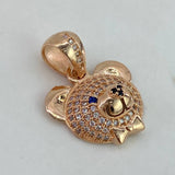 Dije Rostro Oso  3.9gr / 2.5cm / Circones Blancos Azules Oro Rosa$