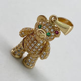 Dije Oso Articulado  4.3gr / 2.5cm / Circones Blancos Verdes Fucsia Corazon  Oro Amarillo$