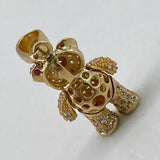 Dije Oso Articulado  4.3gr / 2.5cm / Circones Blancos Verdes Fucsia Corazon  Oro Amarillo$