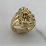 Anillo Virgen de Guadalupe 6.7gr / T8 / Circones Blancos Verdes Fucsia Oro Amarillo$