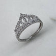 Anillo Tiara 15s  2.25gr / T4 1/2 / Circones Blancos  Oro Blanco$