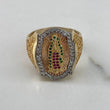 Anillo Virgen de Guadalupe 11.8gr / T10 3/4 / Circones Blancos Verdes Fucsia Oro Amarillo$