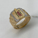 Anillo Virgen de Guadalupe 11.2gr / T9 3/4 / Circones Blancos Verdes Fucsia Dos Oros Amarillo Blanco$