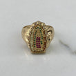 Anillo Virgen de Guadalupe 6.7gr / T8 / Circones Blancos Verdes Fucsia Oro Amarillo$