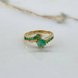 Anillo Trenza 2.45gr / T6 1/4 / Solitario 64Pts Esmeralda Oro Amarillo (Joya)$