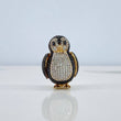 Dije Pingüino Articulado  11.45gr / 3cm / Circones Blancos Negros  Oro Amarillo$