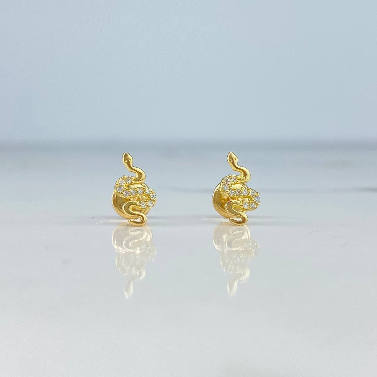 Topos Serpiente  0.95gr / Circones Blancos  Oro Amarillo$