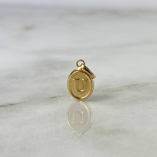 Dije Letra U 0.5gr / 1.8cm / Troquelada Oro Amarillo