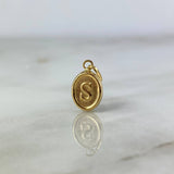 Dije Letra S Ovalada 0.4gr / 1.8cm / Troquelada Oro Amarillo