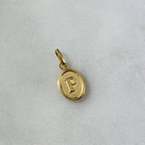 Dije Letra P Ovalada 0.4gr / 1.8cm / Troquelada Oro Amarillo