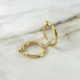 Candongas Fanny 3.8gr / 3.1cm / Lisas Entorchadas Dos Oros Amarillo Blanco (Oferta)