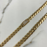 Cadena Cubana  56gr / 70cm / 8mm Broche Especial Circones Blancos  Oro Amarillo Nac.Esp  $