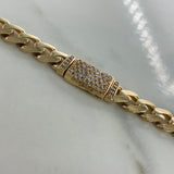 Cadena Cubana  56gr / 70cm / 8mm Broche Especial Circones Blancos  Oro Amarillo Nac.Esp  $