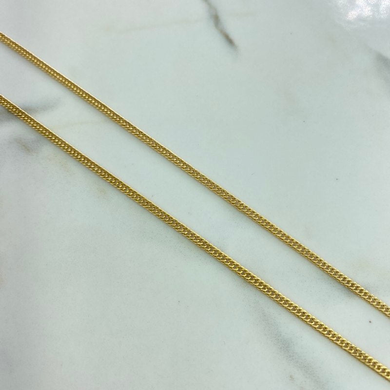 Cadena Cubana Tibetana  3.6gr / 60cm / 3mm Oro Amarillo +0$