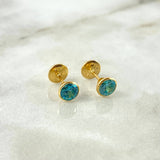 Topos Bisel 0.8gr / 5mm Circon Celeste Oro Amarillo (Joya) ©