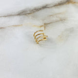 Piercing Garra Mariposa 1.35gr / 1.5cm / Circones Blancos Oro Amarillo (Joya) *
