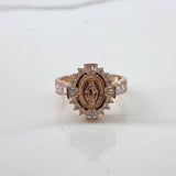 Anillo Virgen Milagrosa  4.55gr / T6 3/4 / Circones Blancos  Oro Rosa $