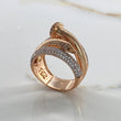 Anillo Tornillo  11.25gr / T7 3/4  / Circones Blancos  Oro Rosa $