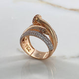 Anillo Tornillo  11.25gr / T7 3/4  / Circones Blancos  Oro Rosa $