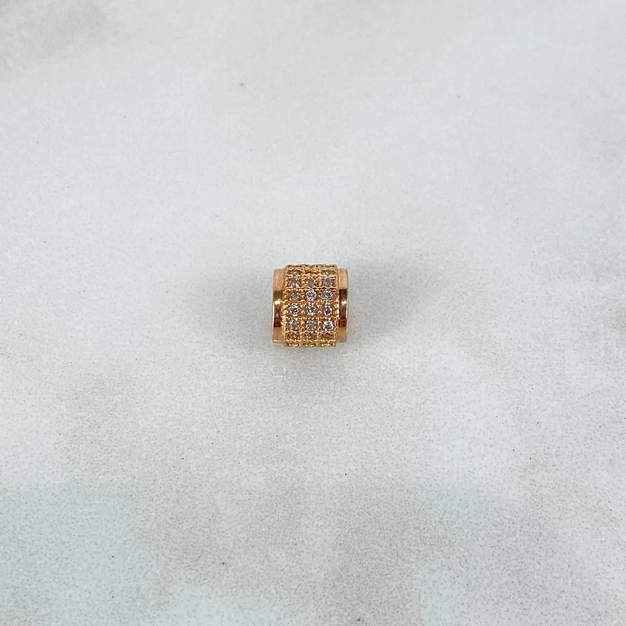 Herraje Cilindro 1.35gr / 0.7cm / 7mm Circones Blancos Oro Rosa ©