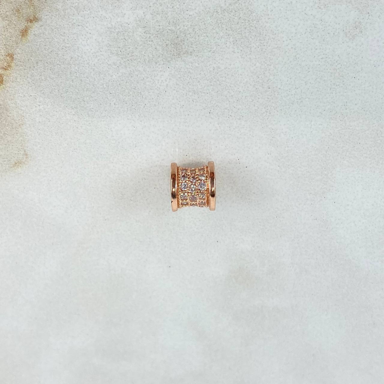 Herraje Cilindro Rustico 1.1gr / 0.6cm / 6mm Circones Blancos Oro Rosa ©
