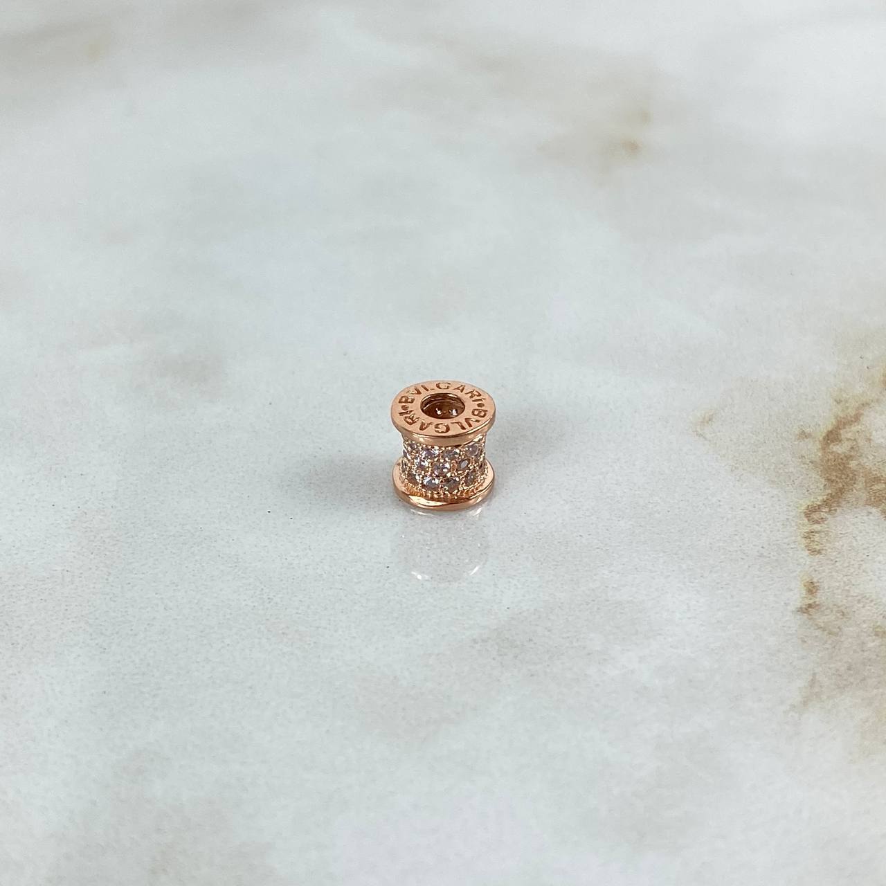 Herraje Cilindro Rustico 1.1gr / 0.6cm / 6mm Circones Blancos Oro Rosa ©