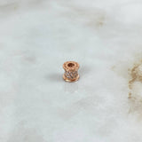 Herraje Cilindro Rustico 1.1gr / 0.6cm / 6mm Circones Blancos Oro Rosa ©