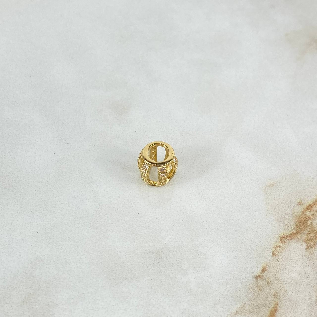 Herraje Ovalo Basteado 0.85gr / 0.7cm / 7mm Circones Blancos Oro Amarillo ©