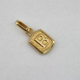 Dije Marco Letra B 0.35gr / 1.5cm / Liso  Oro Amarillo $