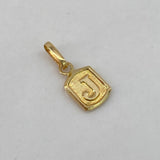 Dije Marco Letra J 0.35gr / 1.5cm / Liso  Oro Amarillo $