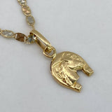 Dije Caballo Herradura  0.35gr / 1.5cm / Liso  Oro Amarillo $