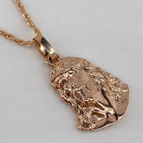 Dije Rostro de Cristo 2.4gr / 2.5cm / Liso Oro Rosa $