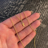 Cadena Lazo 1.1gr / 60cm + Dije Cruz Ancha 0.25gr / 1.6cm Oro Amarillo (Oferta)