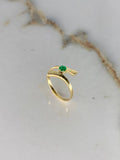 Anillo Solitario Lineas  1.95gr / T6 1/4 / 20 Pts Esmeralda  Oro Amarillo (Joya) $