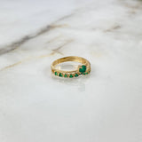 Anillo Tiara Corona 2.5gr / T6 1/2 / 30pts Esmeraldas Oro Amarillo (Joya) ©