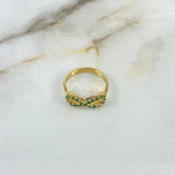 Anillo Infinito 3.85gr / T6 1/4 / 42pts Esmeraldas Oro Amarillo (Joya) ©