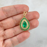 Dije Pera Eleganzza 4.4gr / 2.8cm / 90pts Esmeralda 34pts Diamanates Oro Amarillo (Joya) ©