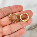 Candongas Filigrana Interna 2.95gr / 1.4cm / Esmeraldas 24pts Oro Amarillo 18K (Joya) *
