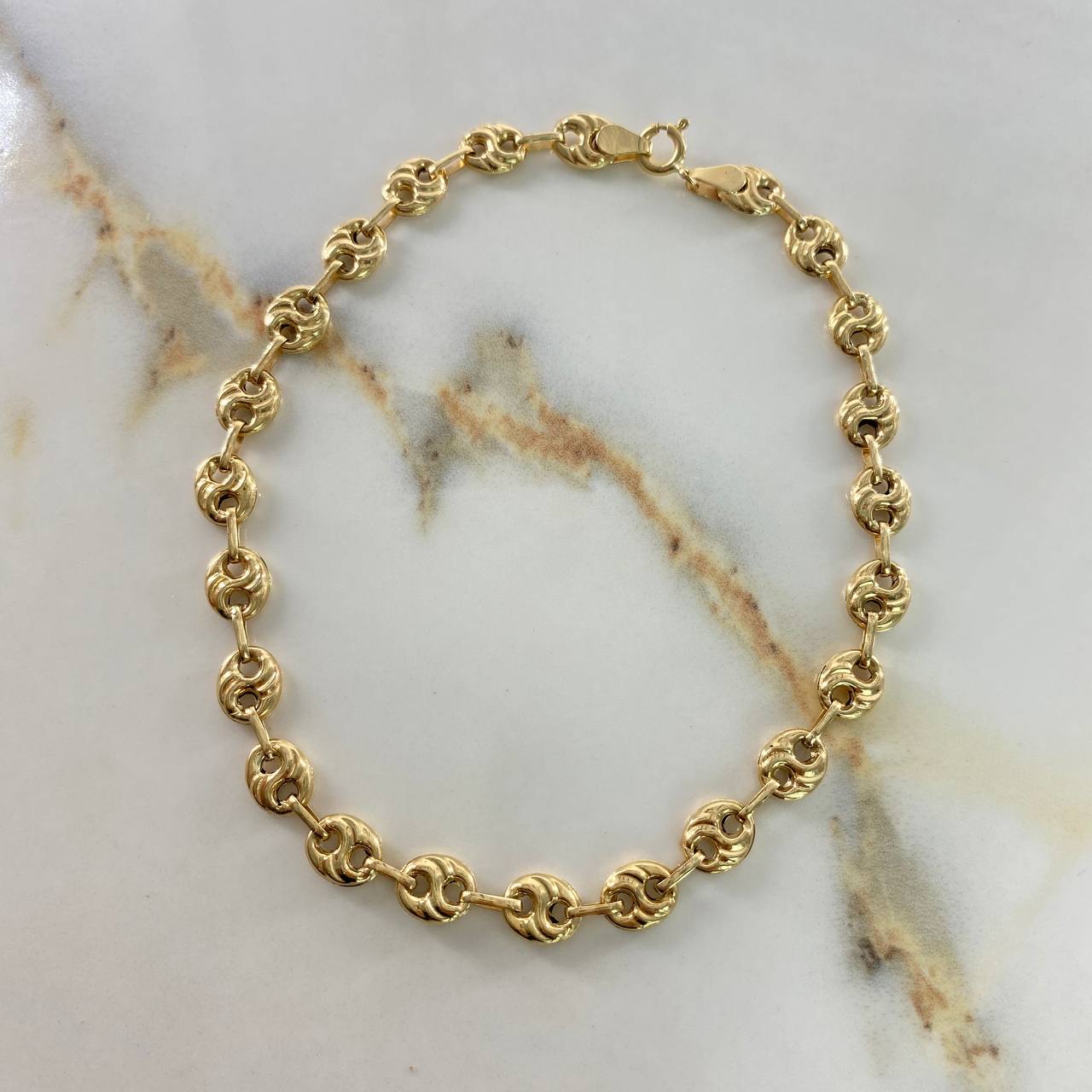 Tobillera GC 6.45gr / 26cm / 6.6mm Diamantado  Oro Amarillo &
