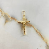 Dije Cruz Cristo 1.6gr / 4.5cm / Liso Oro Amarillo $